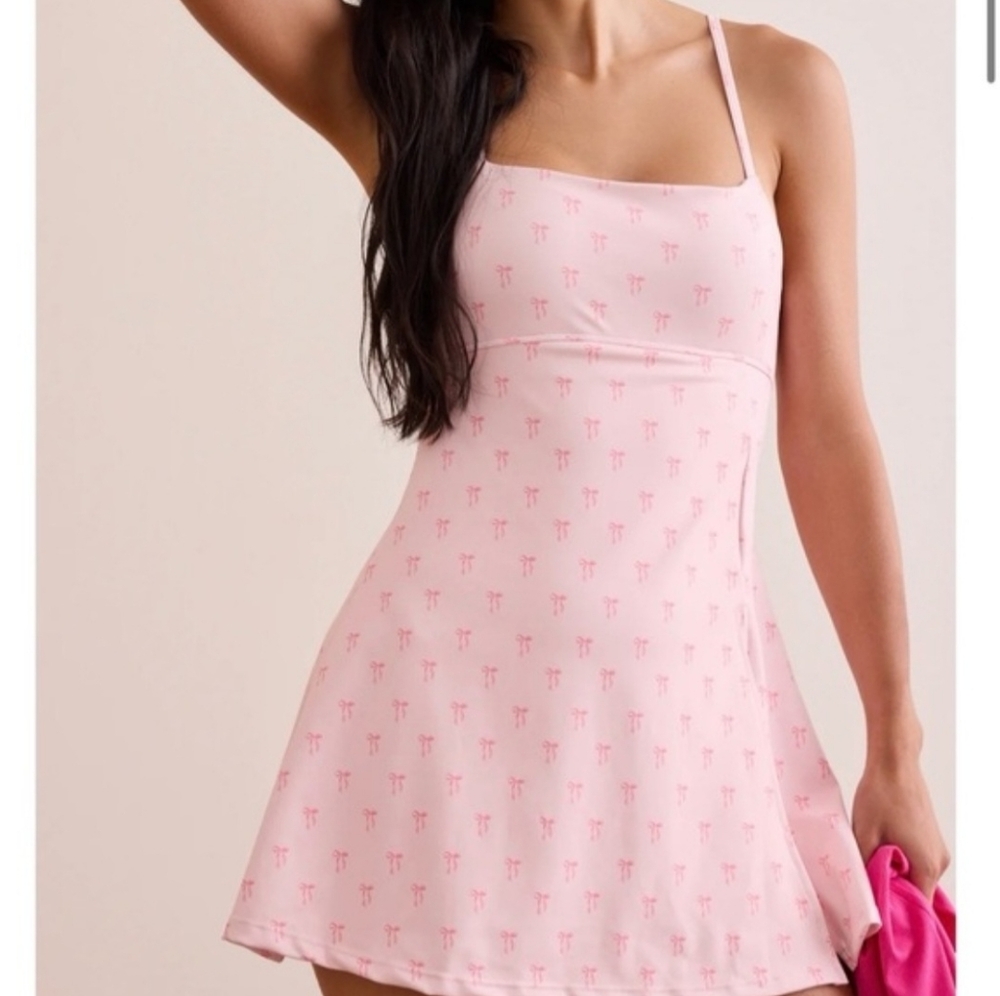 New Kimberly C Mini Pink Bows Active Skort Dress Size Medium
